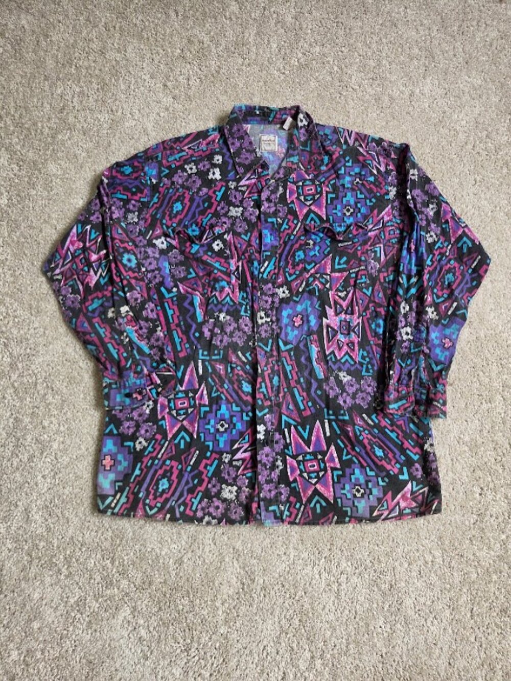 VTG 90's Western Plains Trading Co. Button Up Cowboy Rodeo Classic Pre-Owned XXL